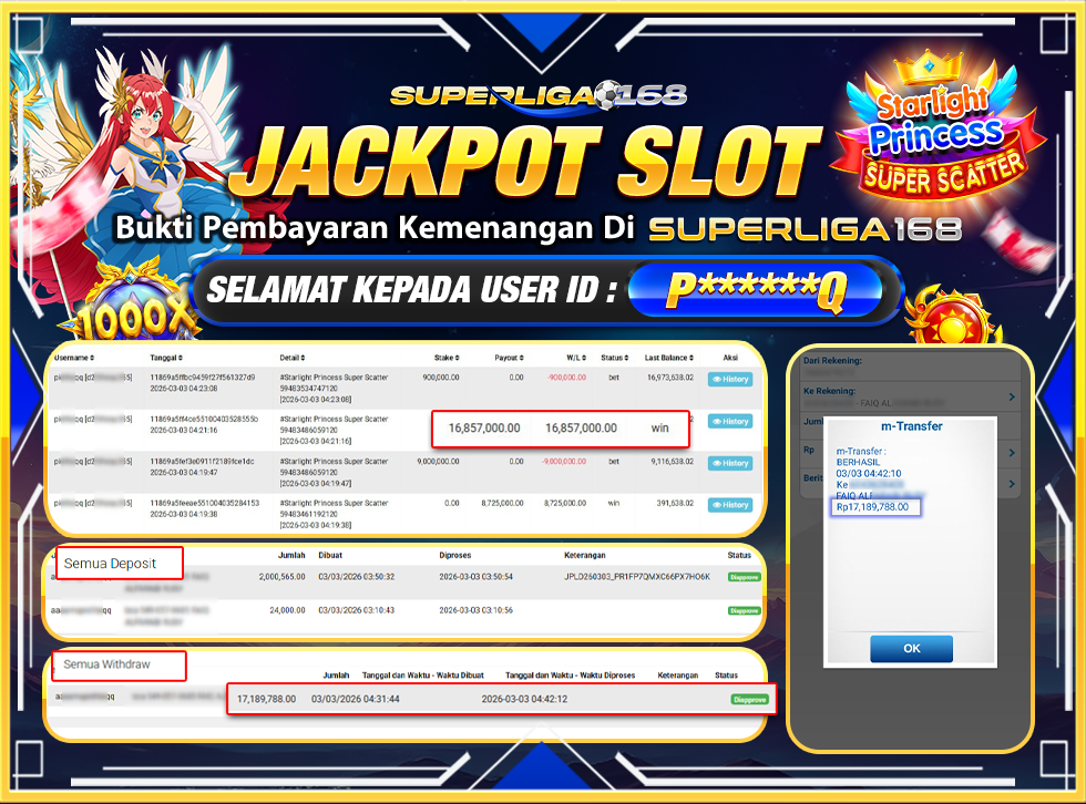 SUPERLIGA168 STARLIGHT PRINCESS SUPER SCATTER Rp.17,189,788LUNAS